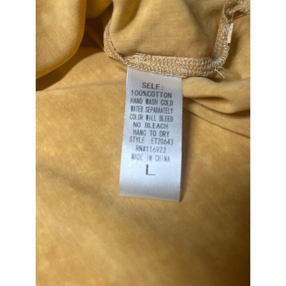 Easel Summer Breeze Mineral Washed Top Frayed Seams Tunic Length Size Large - Picture 7 of 11